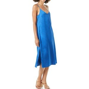 Royal Blue Satin Slip Dress
